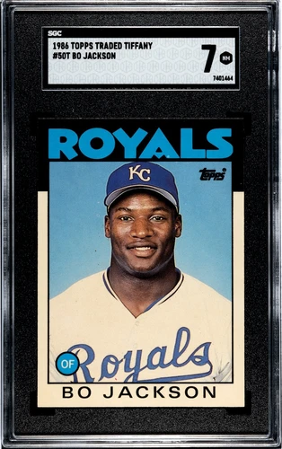 Bo Jackson 1986 Topps Traded Tiffany Card (RC) #50T- SGC Graded 7 NM K.C. Royals
