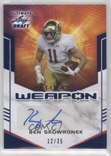 2021 Leaf Ultimate Draft Weapon Navy 12/35 Ben Skowronek #UW-BS1 Auto 4xw