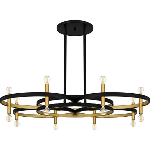 Matte Black  Chandelier from the Winsland Collection - Picture 2 of 6