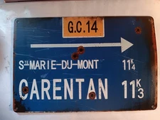 WW2 101st AIRBORNE "CARENTAN St MARIE DU MONT   TOWN SIGN REPRO VINTAGE