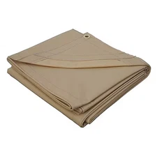 Heavy Duty Tarp, 9 Ft 6 In X 11 Ft 4 In, 20 Mil, Tan, Vinyl, 5Wty4