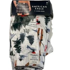 NWT AMERICAN EAGLE 4" Flannel Boxer Sz XS-M-XL Red Green White Pine Tree Ski #88
