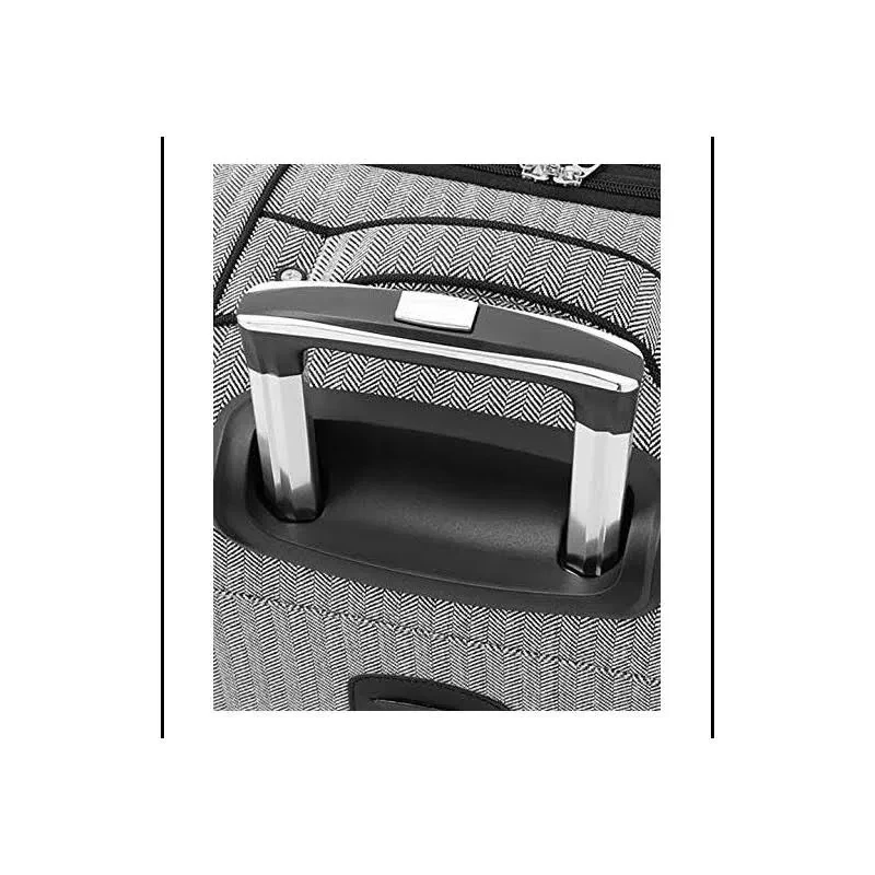 London Fog Newcastle 20” Expandable Spinner Carry-On Luggage – Black/White NEW - Image 2 of 4