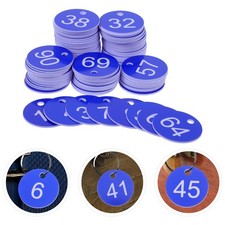 100 Pcs Plastic Digital Signage Round Numbered Tags Key with Labels