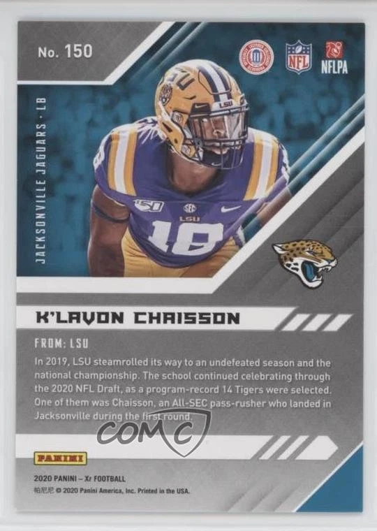 2020 Panini XR Rookie Green /5 K'Lavon Chaisson #150 Rookie RC - Image 2 of 2
