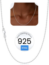 1.1Mm Cable Chain 925 Sterling Silver Chain Necklace for Women