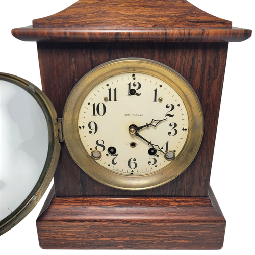 Antiguo reloj de madera Seth Thomas Mantle Mantel ~ sin probar ~ como está ~ hecho en EE. UU. - Imagen 12 de 13