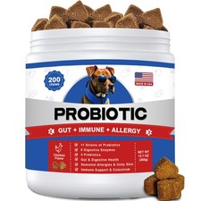 Probiotics for Dogs 200 Chews - Dog Probiotics with 6 Digestive Enzymes,4 Pre...