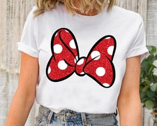 Disney Minnie Mouse White T-Shirt , Big Red Bow