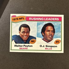 1977 Topps Walter Payton / OJ Simpson #3 Nr Mint Rushing Leaders HOF Bears Bills