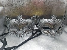 Women's Black VENETIAN MASQUERADE EYE MASK HALLOWEEN PARTY LACE FANCY DRESS