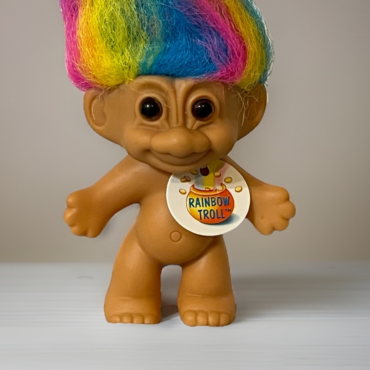 Russ TROLL DOLL RAINBOW HAIR Toy Figure Collectible 3" NEW i