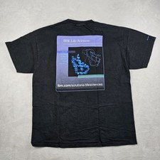 Vtg IBM Shirt Solutions Life Science Computer Tech Protein 3D Helix Geek Y2K 90s