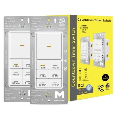 Minoston Countdown Timer Switch, Wall Timer Switch for Bathroom Fans, and Lig...