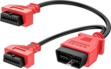 16 Pin OBD2 OBDII Diagnostic Splitter Y Extension Cable 1 Male To 2 Female 30CM