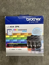 BROTHER GENUINE LC404 3PK 3 PACK INKVESTMENT TANK INK CARTRIDGES Expires 05/2026