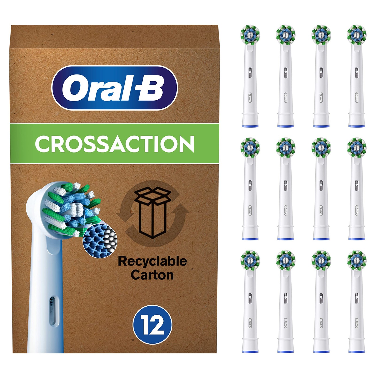 Scorta Famiglia 12 Testine Oral B Cross Action - Convenienza e Igiene
