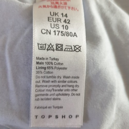Topshop Mom Paperbag Elasticated Waist Blue Denim Shorts Size UK 14 VGC - Picture 15 of 20