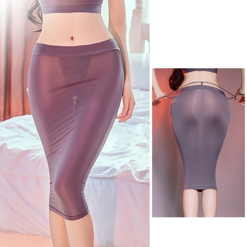 Sexy Wrap Dress Lingeries Sheer High Waist Pencil Skirt for Night Events - Picture 10 of 22
