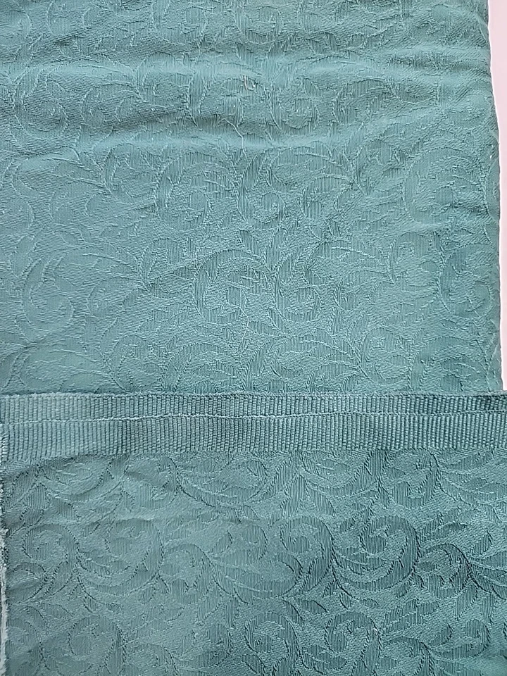 Damask Hunter Green Cotton Woven Sewing Upholstery Interior Fabric 35w" x 1.5yds - Image 2 of 4