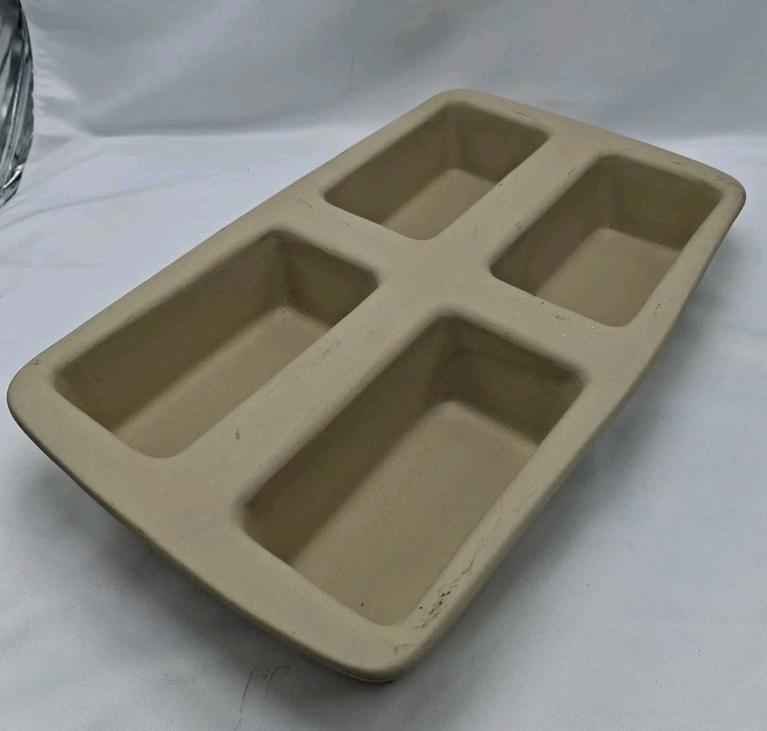 Pampered Chef Mini Loaf Pan StonewareStone4-Slot, USA, #2113,