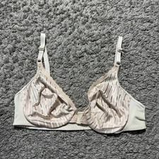 Vintage Warners Bra Pink Shiny Satin Unlined Underwire Size 36B