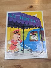 1973 Looney Tunes Frame Tray Puzzle Porky Pig Bugs Bunny Doorman and Car