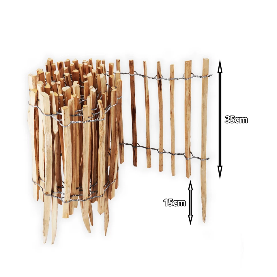 50 m staccionata rollboarder altezza 35 cm distanza doghe 4-6 cm recinzione giardino in legno - Immagine 3 di 4