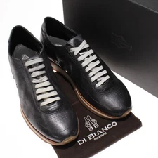 Di Bianco NWD Daytona Laser Lace-Up Sneakers Size 9.5 US in Black Leather