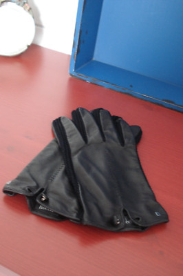 Roeckl, Herren Lederhandschuhe, Leder schwarz/Strick, Gr. 9 1/2, neuwertig