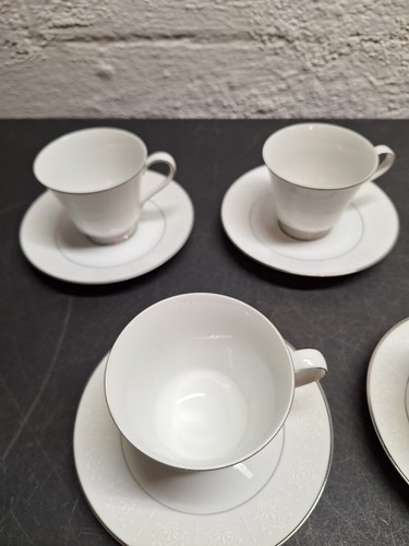 Crown Empire Princess Footed Cup & Saucer Fine China Made In Japan- Set of 7 - Picture 2 of 13