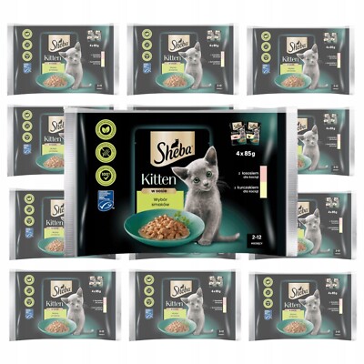 Nassfutter für Kätzchen Sheba Kitten Sortierte Auswahl Sauce 52 Beutel à 85 g