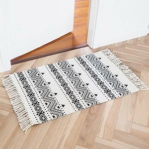 Boho Bathroom Rug White Black Bath Mat Cotton Small Throw Rug 2 X3 Boho 2 Ebay