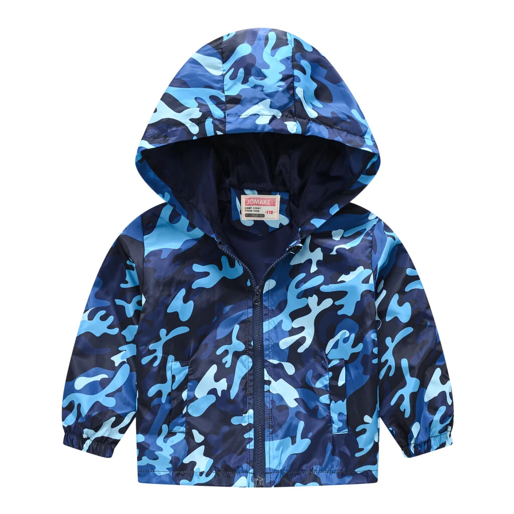 Boys Windproof Hooded Jacket Various Cartoon Graphic Prints Zipper Coat Kids Spr image 9