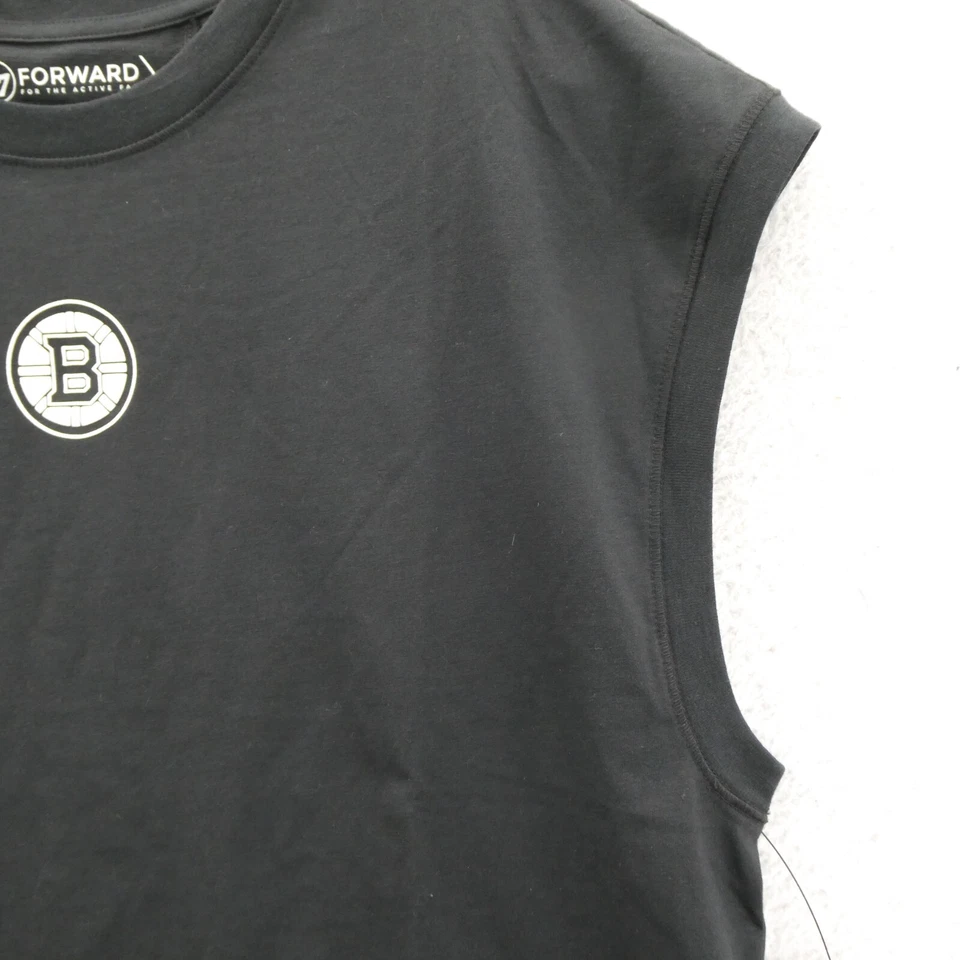 Camisa Boston Bruins Mujer Pequeña Relajada Gris '47 Marca NHL Atlética Seca Gimnasio Nueva Foto 4 de 4