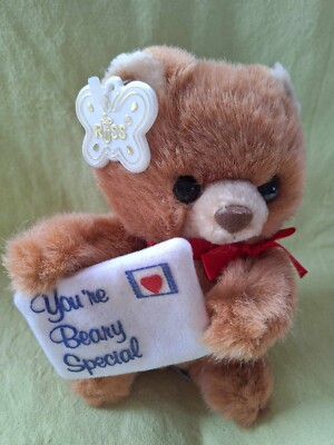 ''Vintage Russ Berrie Streicheln weiche Haustiere Spielzeug mit ''''You're Beary Special'''' Schild. Neu, 7'''
