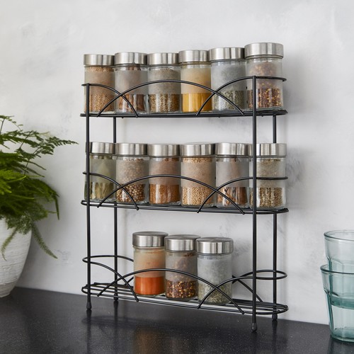 3 Tier Spice Rack Herb Jar Organiser Shelf Free Standing Kitchen