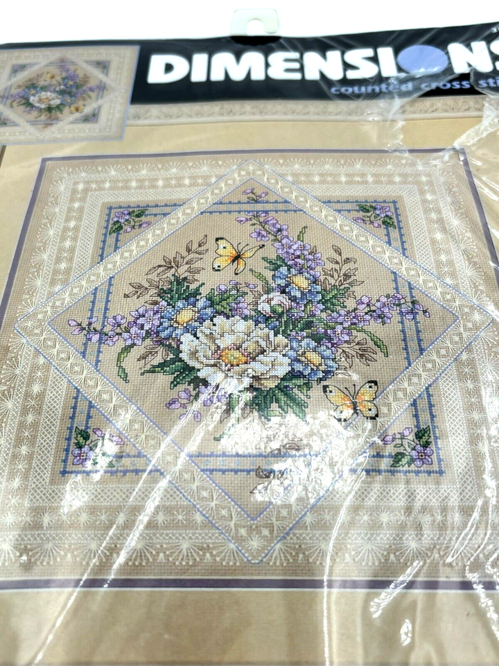 Rare Dimensions Flowers and Lace Counted Cross Stitch Kit Sandy Orton