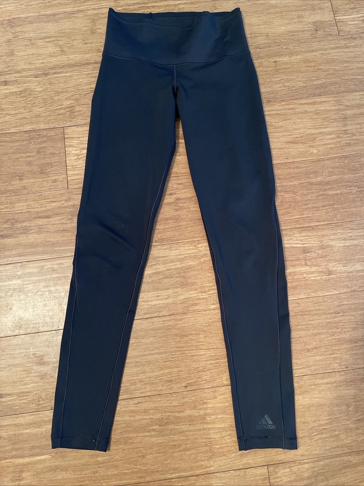 Adidas Climalite Full Length Tights. High Waist. XS Black Gym Run Yoga