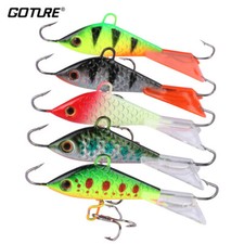 Goture 5 pièces/lot leurres gabarit à glace plomb appât hameçon doré brochet perche pêche hiver