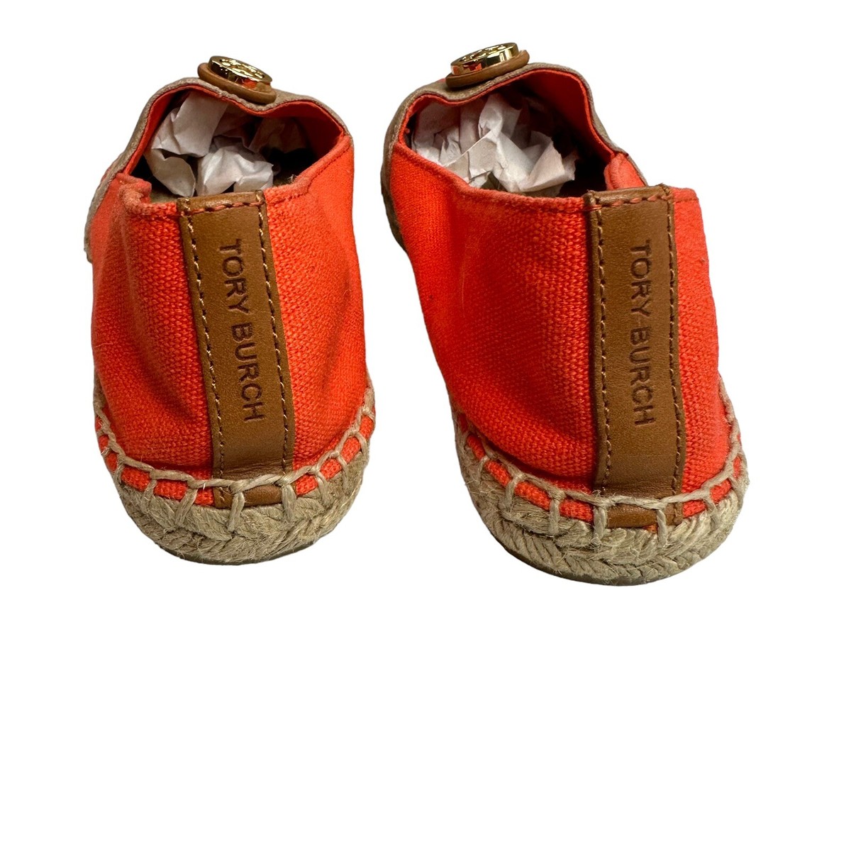Tory Burch Beacher Canvas Slip On Espadrilles in Orange Size  display picture 3