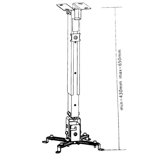 Soporte de montaje universal para proyector de techo LCD DLP inclinable extensible 44 libras - negro - Imagen 3 de 8