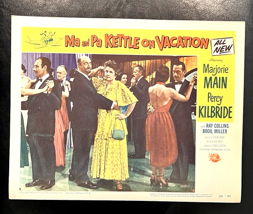MA AND PA KETTLE ON VACATION 1953 ORIGINAL LOBBY CARD SET, MARJORIE MAIN - Picture 8 of 8
