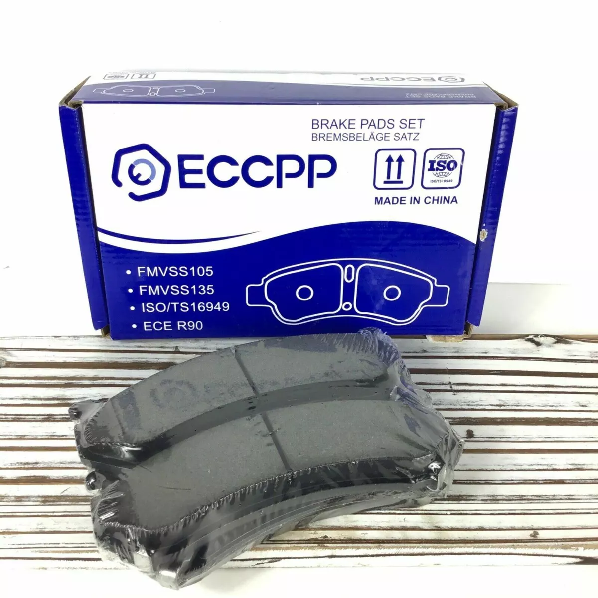 ECCPP Brake Pads Set Ceramic FMVSS135 FMVSS105 ISO TS16949