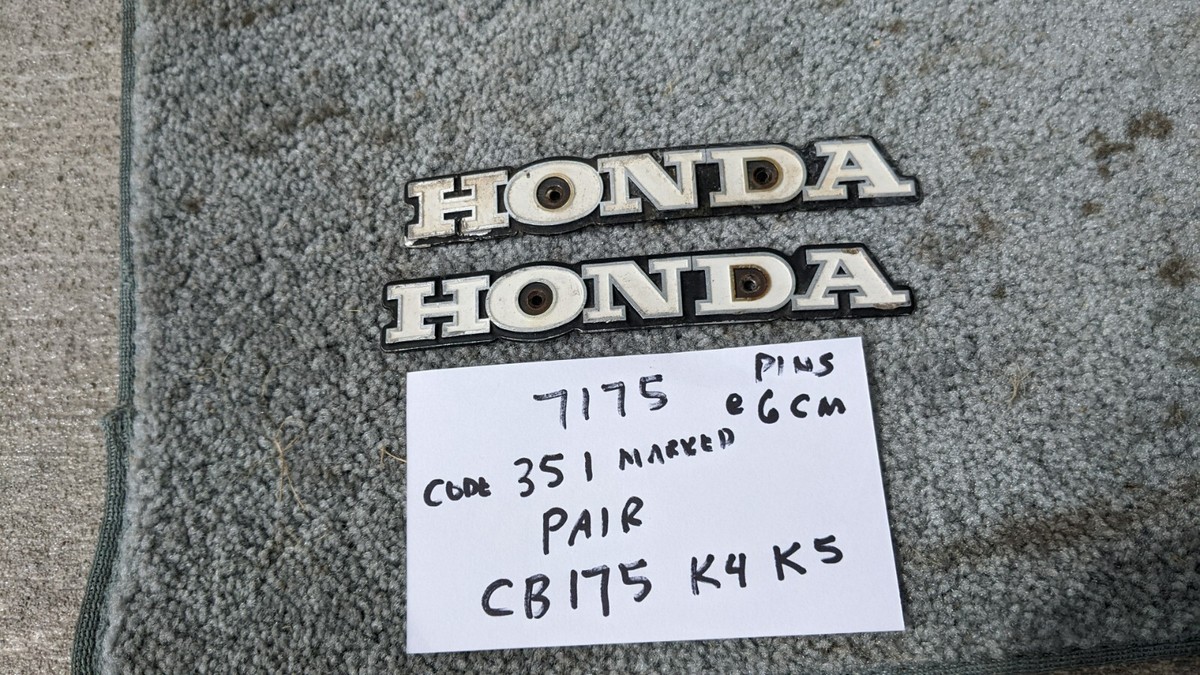 ✩.*˚ K☆K。。。★★✩.*˚ Honda CB175 K4 K5 Gas Tank Emblem Badge sku 7175 | eBay