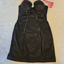 Maidenform Black Flexees Easy-Up Strapless Firm Control Slip Size 36B