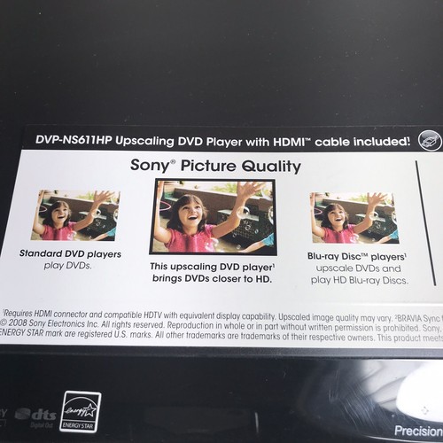 Sony DVP-NS611HP DVD Player Black HDMI Output 1080p w/Remote Control-Bonus CD - Picture 6 of 12