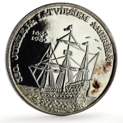 Latvia 1 unce ounce oz Latvians America Ship Clipper silver token
