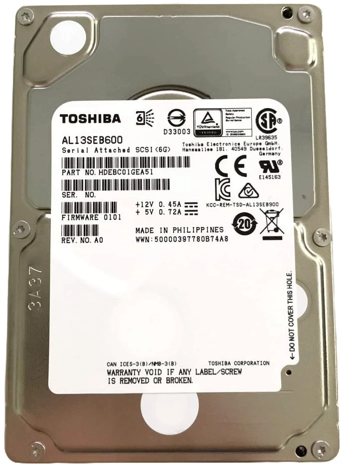 Toshiba HDEBC01GEA51 2.5" 600GB 10K SAS 6Gbs Dell R610 R620 R630 R710 R720 R730 - Image 2 of 2
