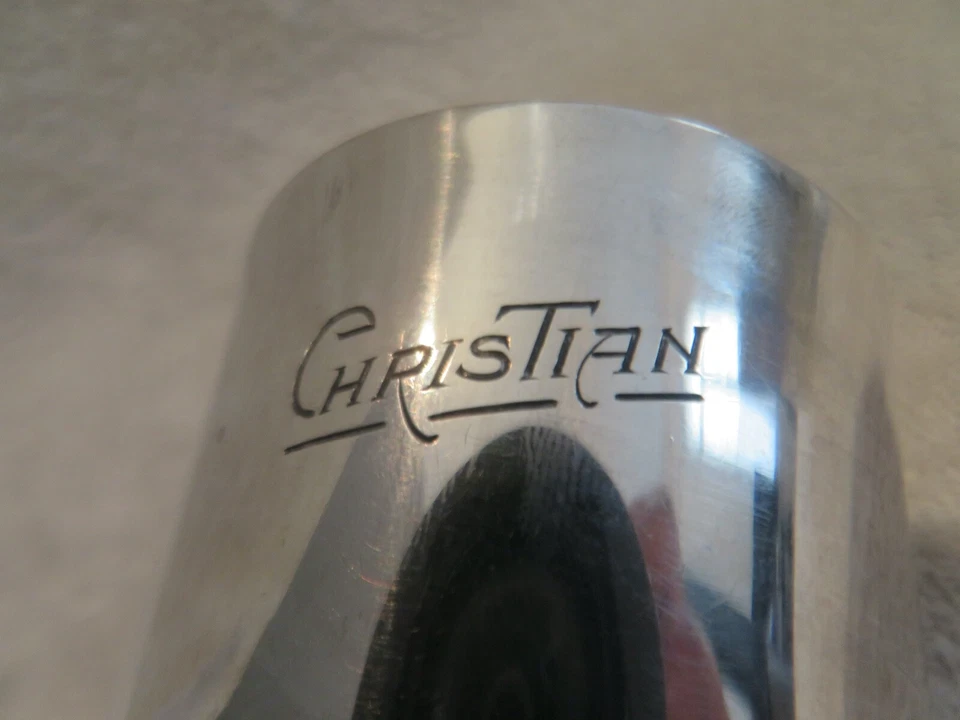 Taza bebé plata mediados siglo XX 950 Christofle Cardeilhac Lanel ondulaciones Christian Foto 4 de 4